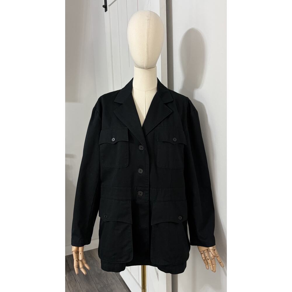 VTG LAUREN RALPH LAUREN Size 6 Military Safari Utility Jacket Cargo Coat Black - Picture 2 of 10